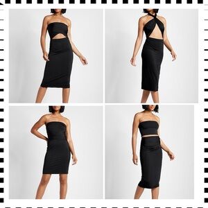 NWT Express Silky Convertible Black Midi Size Small